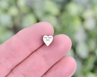 Personalized Rose Gold Stainless Steel 8mm  Heart Bead, Laser Engraved, Choose Your Font EB165E