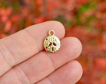 BULK 20 Sand Dollar Gold Plated Charms GC5106