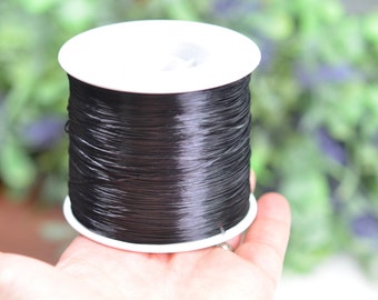 1 Roll 500 Meters, Black Elastic Crystal String  0.3mm Beading Thread for Stretch Bracelets F768