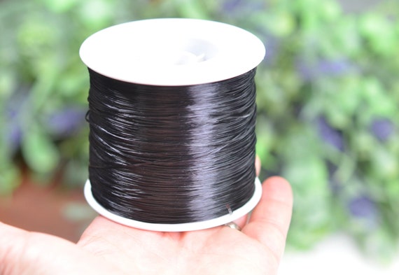 1 Roll 500 Meters, Black Elastic Crystal String 0.3mm Beading