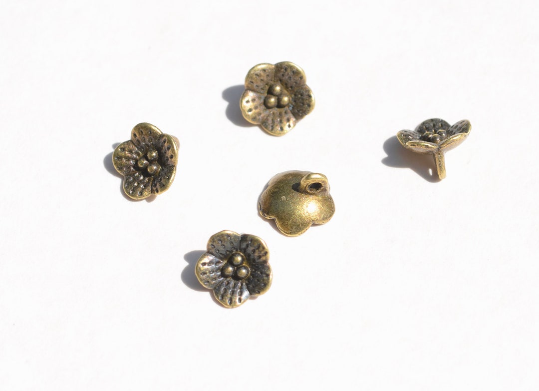 BULK 50 Flower Bronze Tone Charms BC3560 Etsy