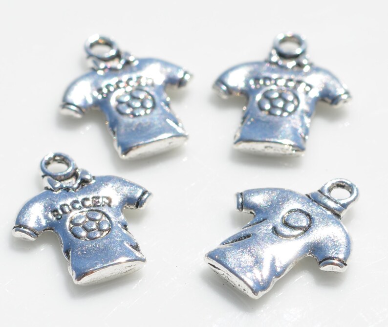 1 Soccer Jersey Silver Tone Charm SC2834