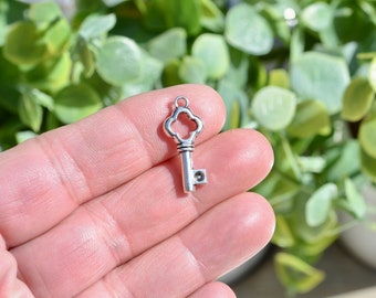 1 Skeleton Key Silver Tone Charms SC3244