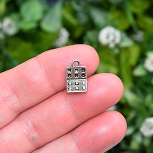 1 Egg Carton 3D Silver Tone Charm SC6990