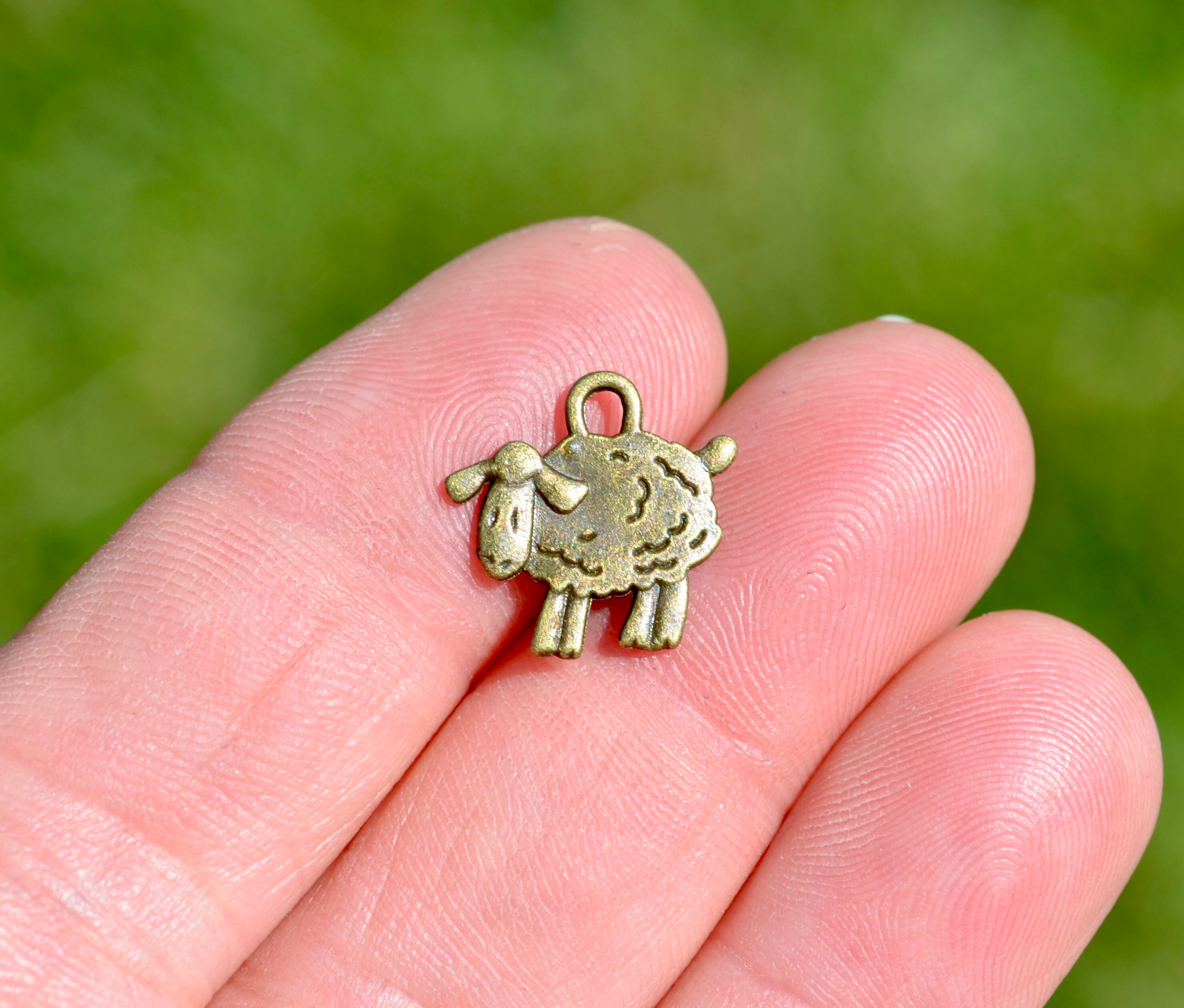 10 Sheep Bronze Tone Charms BC4225 - Etsy