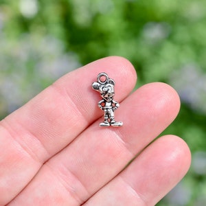 BULK 50  Mouse Silver Tone 3D Charms SC2470