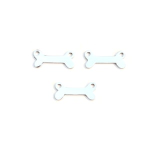 Stainless Steel 17mm Dog Bone Shaped Connector Charm Laser Engraved Choose your Font EB68E image 7