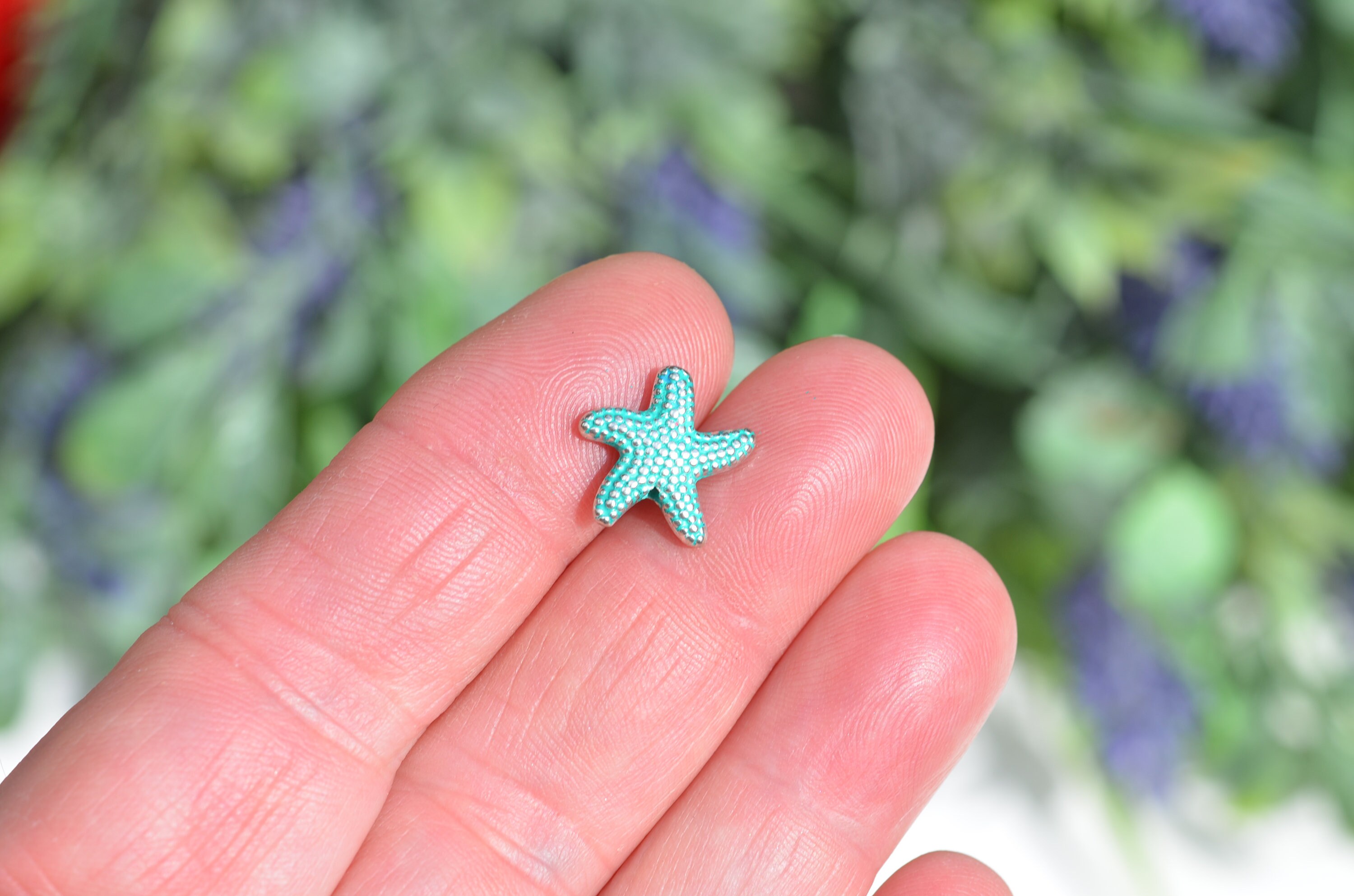 5 Green Starfish Spacer Beads BD744 - Etsy