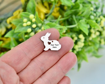 Personalized Stainless Steel   Custom Laser Engraved Bunny Rabbit Charm EB114E