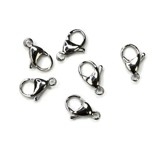 5 Stainless Steel 15mm Lobster Clasps  F765