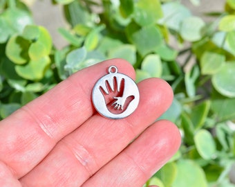 1  Hand in Hand Silver Tone Charm SC3835