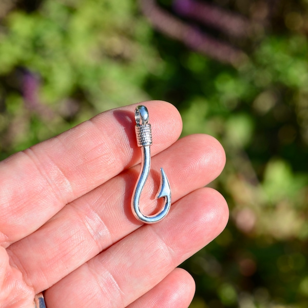 Fish Hook Pendant Etsy