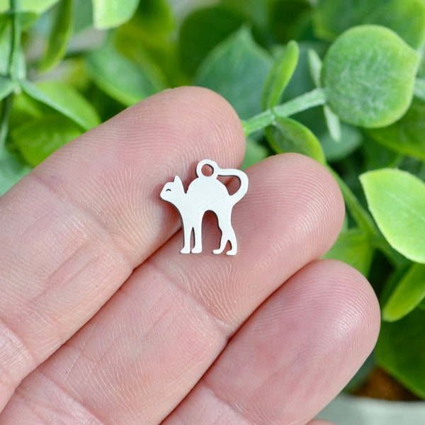 1    Stainless Steel Cat Charm SC6879