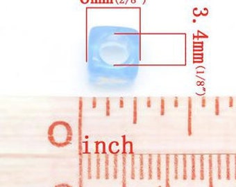 BULK 100 Light Blue Acrylic Letter Beads, 6mm, Random Mix of