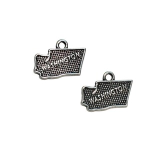 BULK 20 State of Washington Silver Tone Charms SC2141 image 2