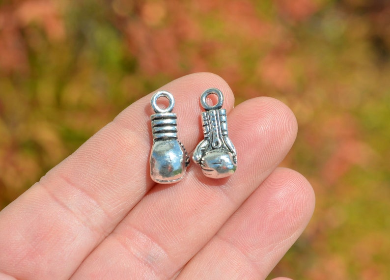 1 Boxing Glove 3D Silver Tone Charm SC2788 Etsy