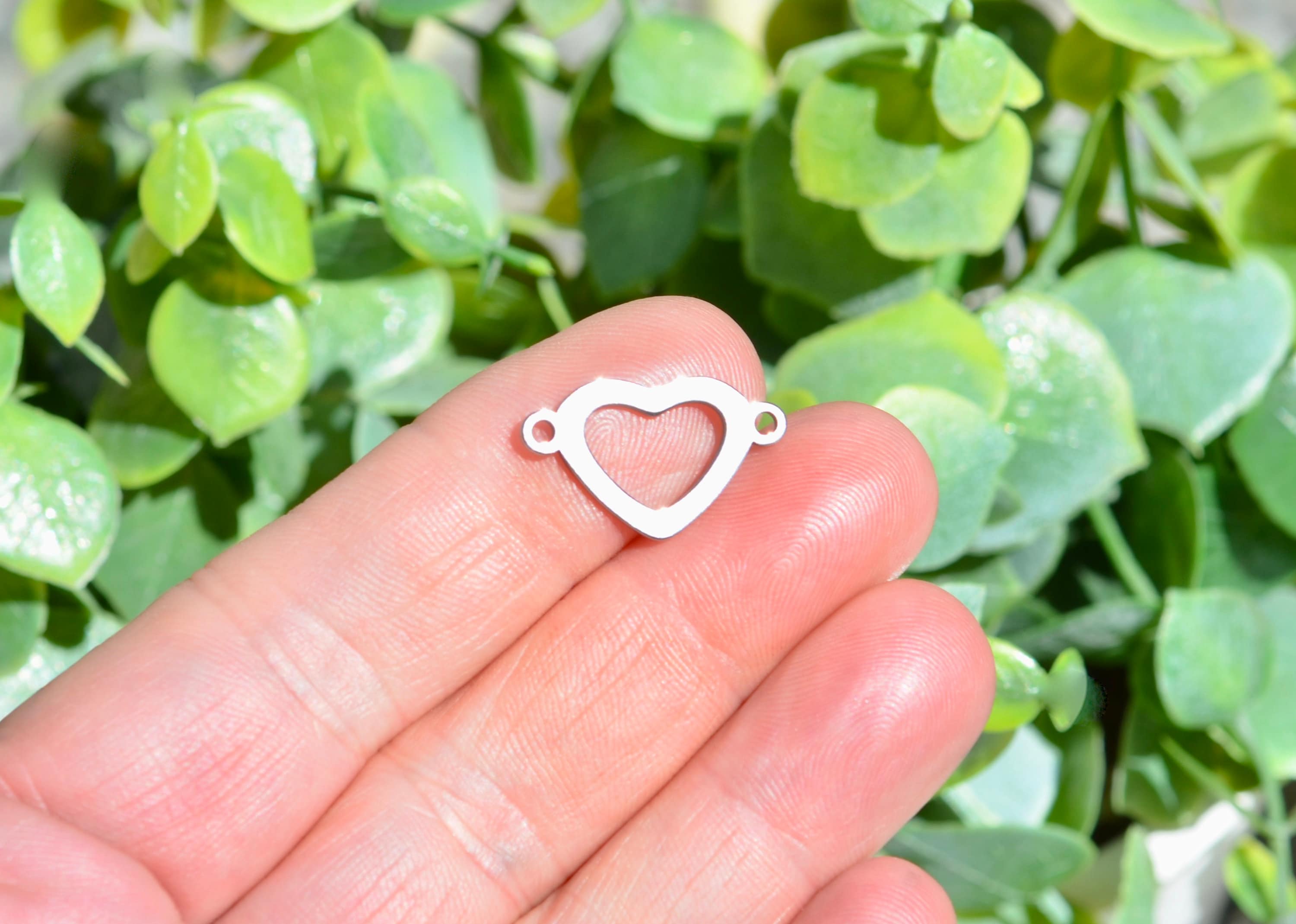 その他 charm shop 1 Stainless Steel Connector Open Heart Blank Charm SC2918 - Etsy