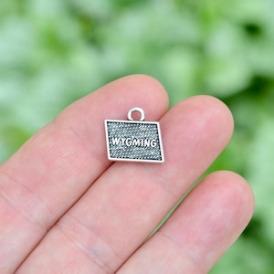 1 State of Wyoming Silver Tone Charm SC6236
