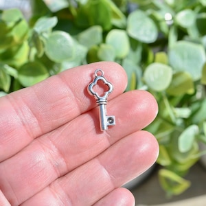 BULK 50 Skeleton Key Silver Tone Charms SC3244