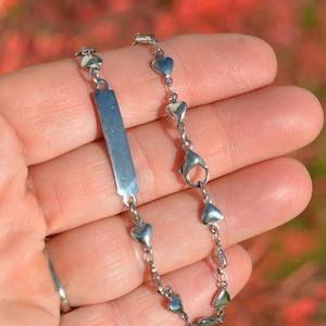 1 Heart ID Bracelet Free Personalization Stainless Steel with Lobster Clasp EB100