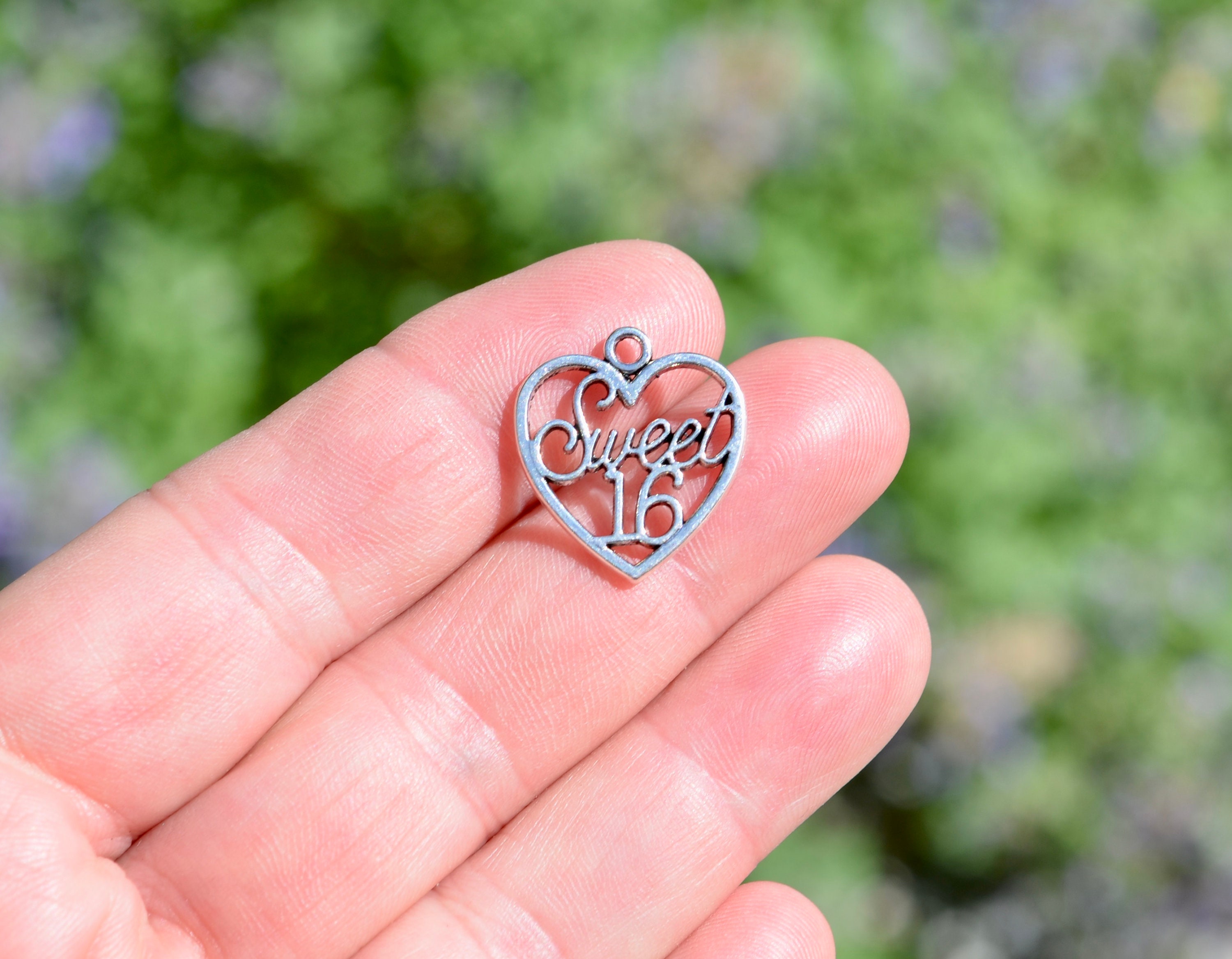 BULK 50 Sweet 16 Silver Tone Heart Charms SC1612 Etsy UK