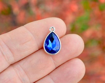 WHOLESALE 68PC 925 SILVER PLATED FACETED BLUE SAPPHIRE PENDANT LOT V936 