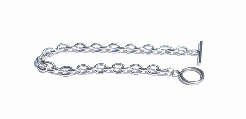 BULK 10 Stainless Steel Link 7.5 Charm Bracelets with a Toggle Clasp C947 image 6