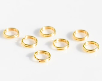 10 Stainless Steel Gold Plated 6mm Split Jump Rings F766