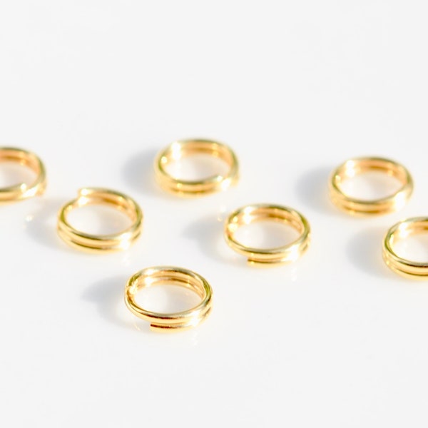 BULK 50 Stainless Steel Gold Plated 6mm Split Jump Rings F766