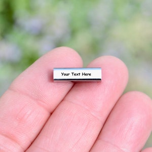 Personalized Stainless Steel Cube Spacer Bead, Laser Engraved, Choose Your Font EB233E