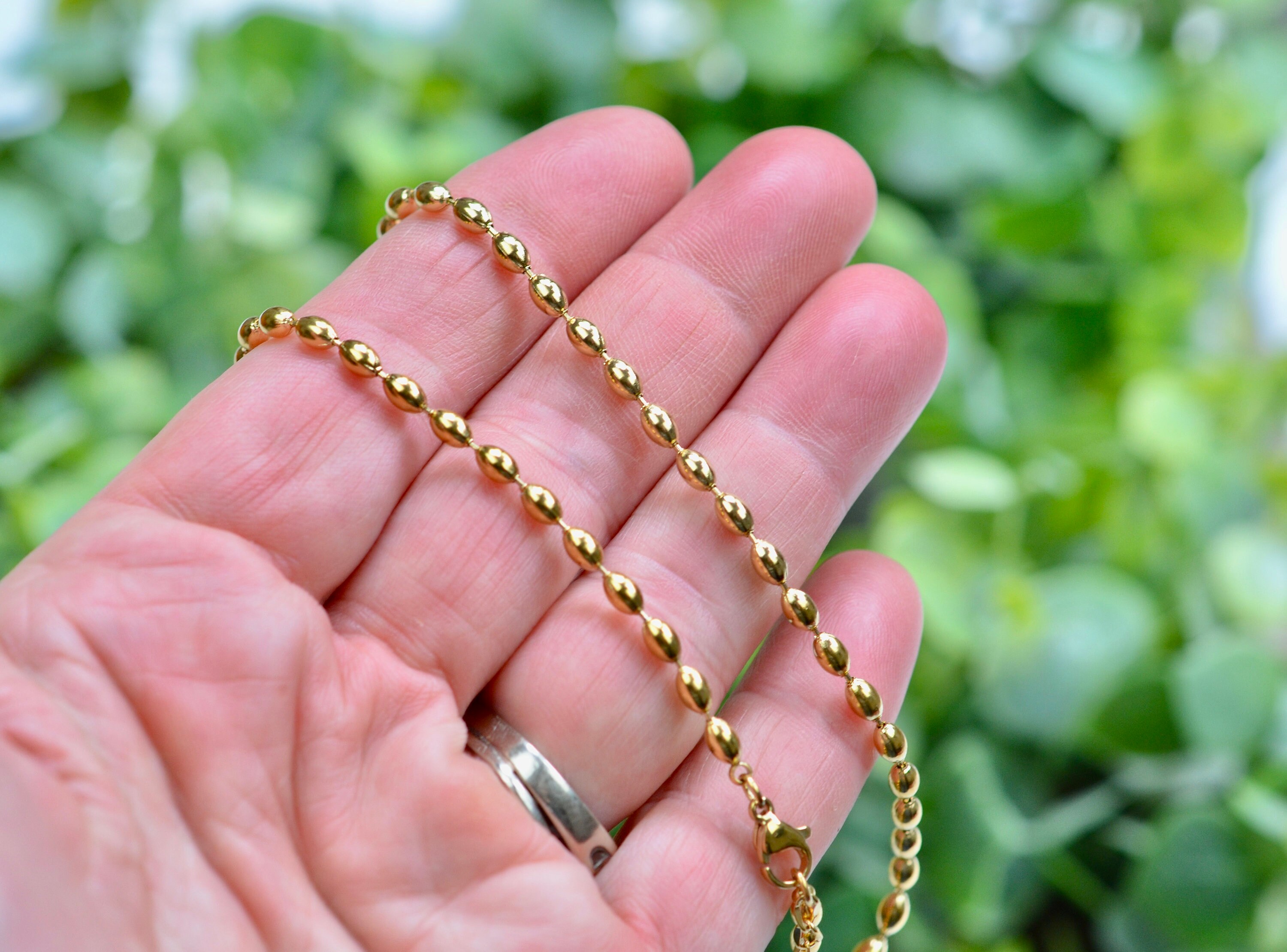1 Ball Chain Stainless Steel Gold Plated 2.5mm 16 1 Ball Chain Stainless Steel Gold Plated 2.5mm 16