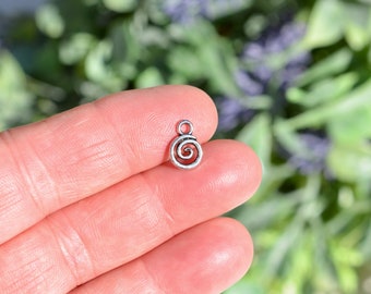 20   Round Swirl or Spiral Silver Tone Charms SC3556