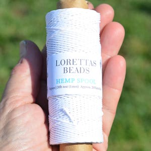 Cream 20lb. Hemp Cord 1mm Spool HC204