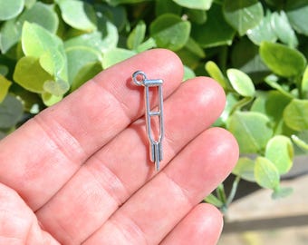 1  Crutches Silver Tone Charm SC2218