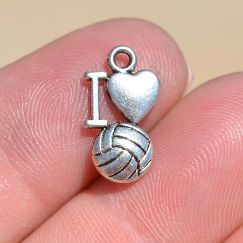 BULK 20 Volleyball Silver Tone Charms SC2028 Etsy