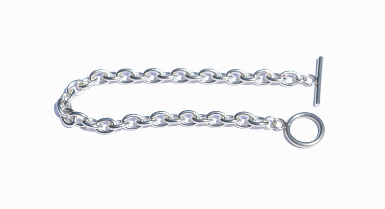 BULK 10 Stainless Steel Link 7.5 Charm Bracelets with a Toggle Clasp C947 image 5