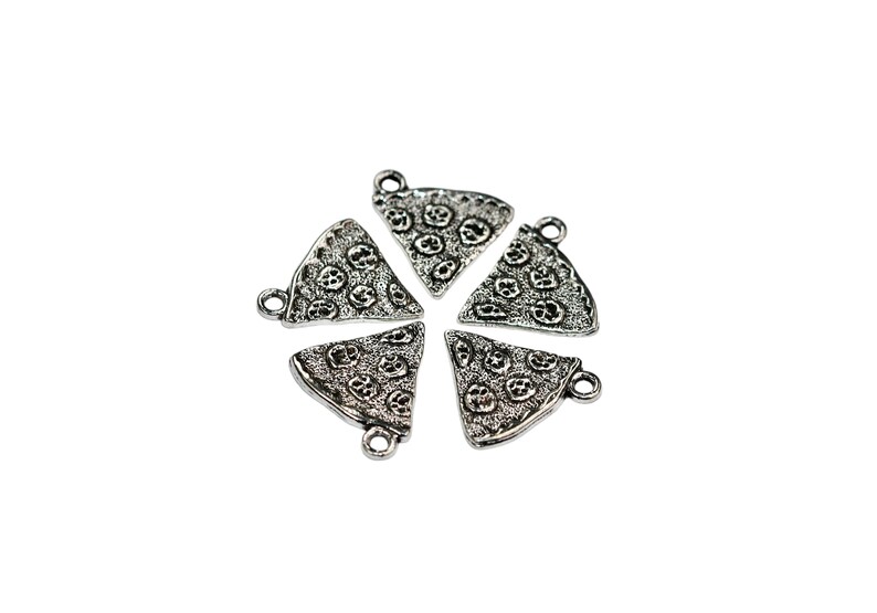 BULK 50 Slice of Pizza Silver Tone Charms SC1942 image 4