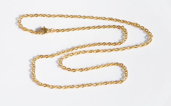 1 Stainless Steel Gold Plated Link Cable 19