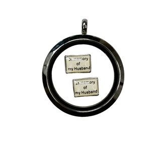 1 Memory Locket In Memory of My Husband Charm FL198