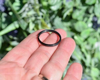 BULK 20 Stainless Steel 25mm Gunmetal Black Split Key Ring Holders  F614