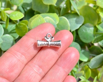 BULK 20 Graduate  Silver Tone Charms SC1631