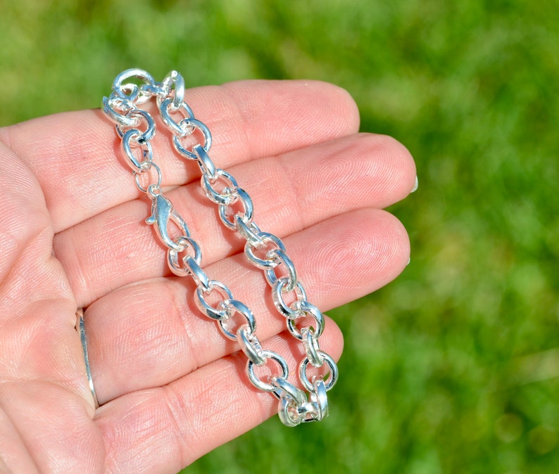 12 Cable Chain Link Silver Tone Bracelets C781 Etsy