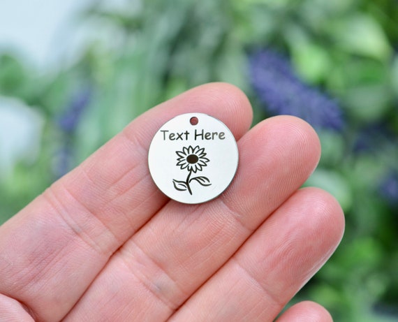 Personalized Your Text With a Sunflower Custom Laser
