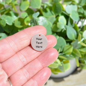 Personalized  Rose Gold 20mm Stainless Steel Charm, Laser Engraved, Choose Your Font, and Quantity, EB33E