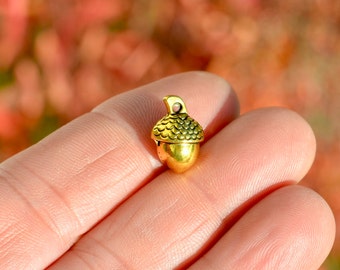 1 Acorn 3D Gold Tone  Charm GC1838