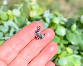 1  Baby Buggy 3D Silver Tone Charm SC5838