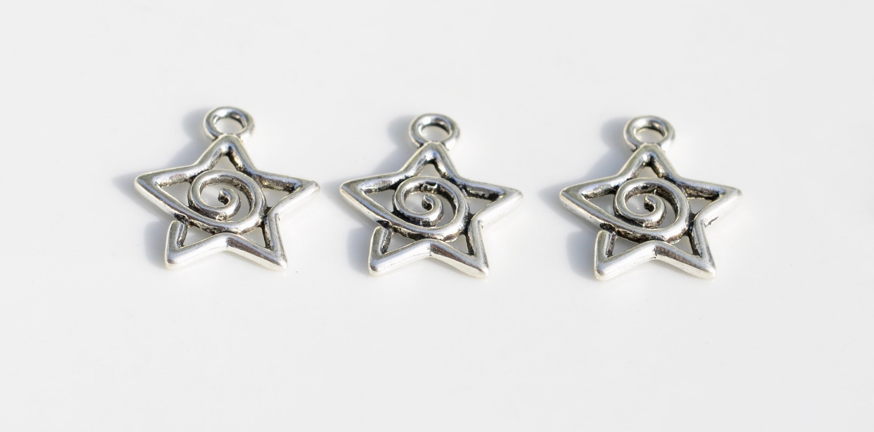 10 Star With Little Stars, Silver Tone Charms SC6055 