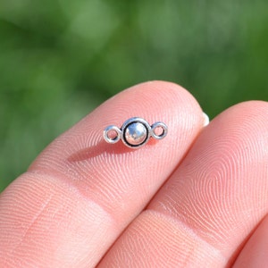 10  Ball Connector Silver Tone Charms SC5631