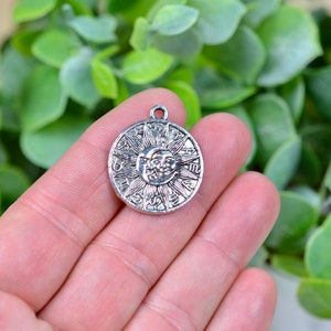 1 Moon Sun Zodiac Silver  Tone Charm SC5016