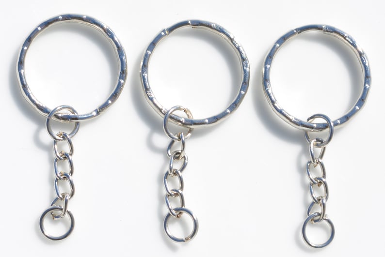 BULK 50 Key Ring Holder Silver Tone With Extender Chain F321 Etsy